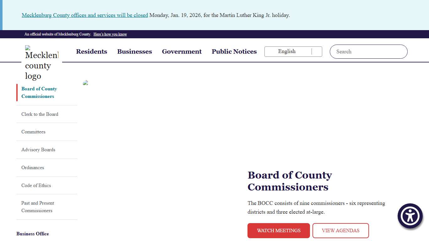 Mecklenburg Board of County Commissioners | Board of County Commissioners